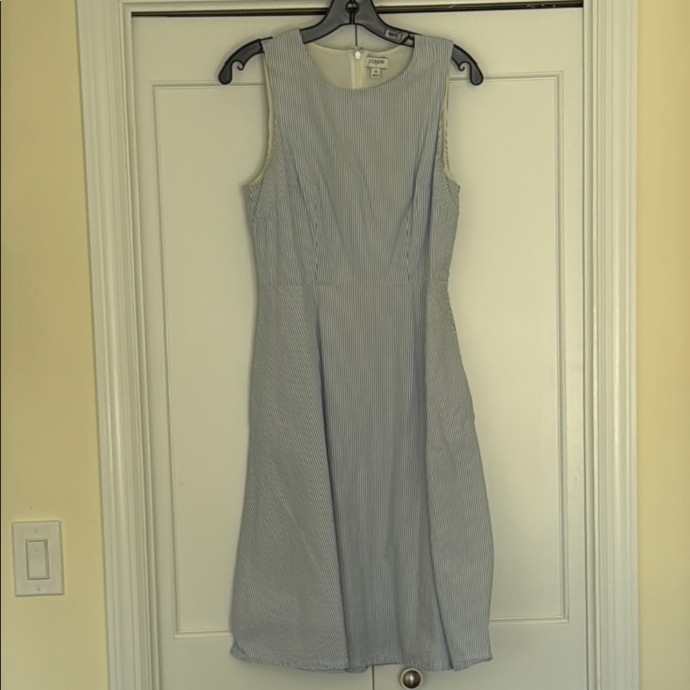 Elegant Blue Striped Dress